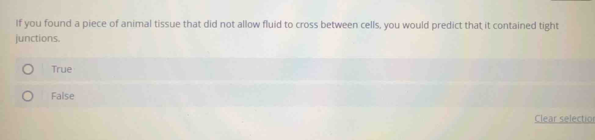 if you found a piece of animal tissue that did not allow fluid to cross…