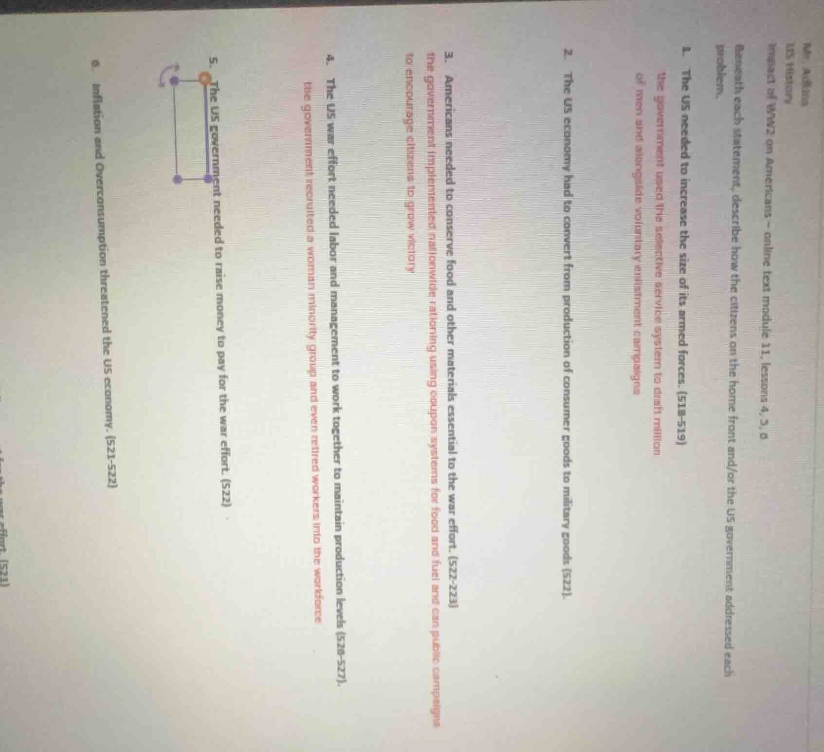 mr. a&brus us history impact of ww2 on americans – online text module 1…