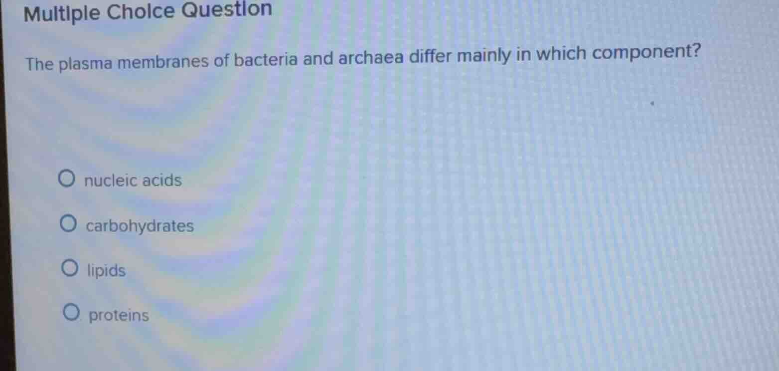 multiple choice question the plasma membranes of bacteria and archaea d…