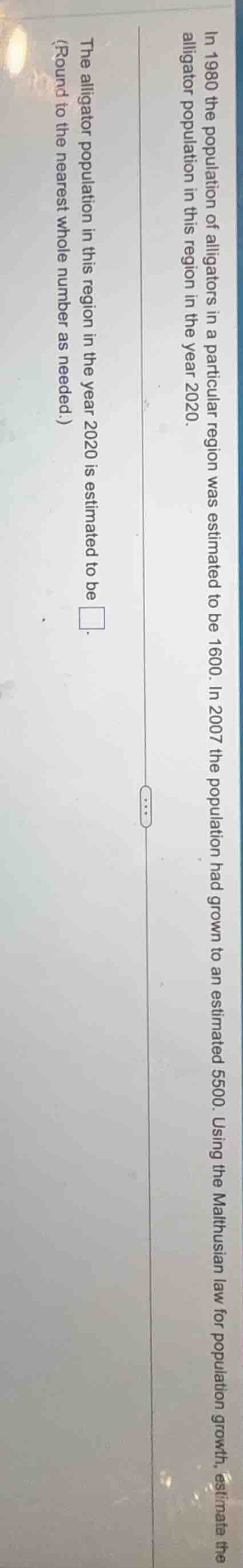 in 1980 the population of alligators in a particular region was estimat…