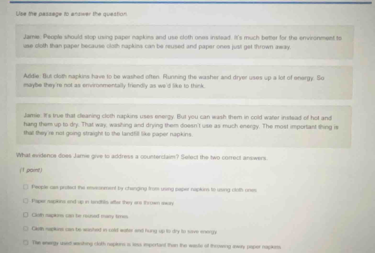 use the passage to answer the question. jamie: people should stop using…