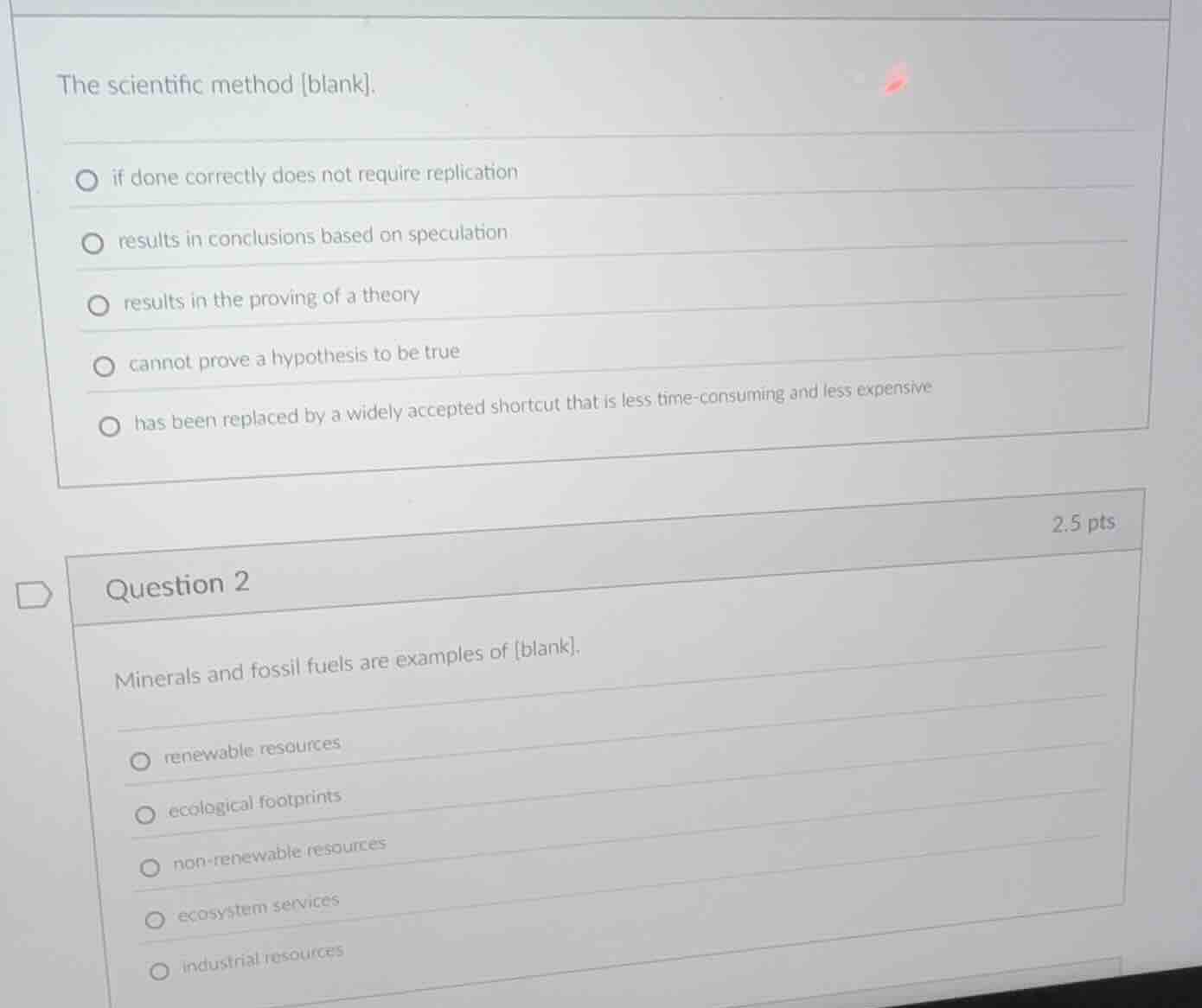 the scientific method blank. if done correctly does not require replica…