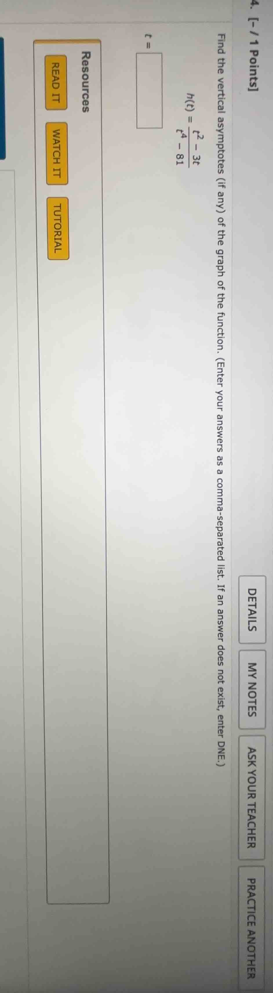 4. -/1 points details my notes ask your teacher practice another find t…