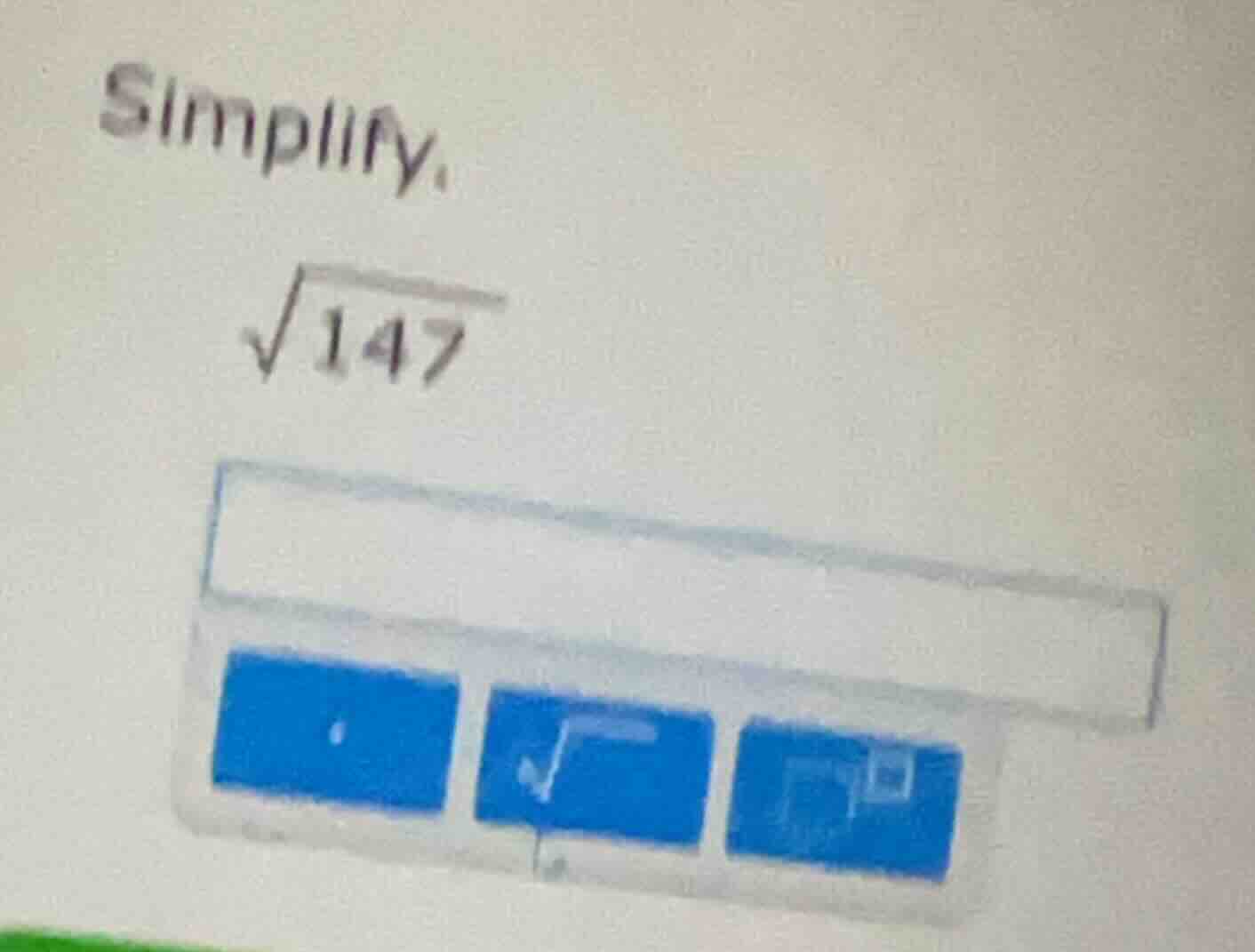 simplify. \\sqrt{147}