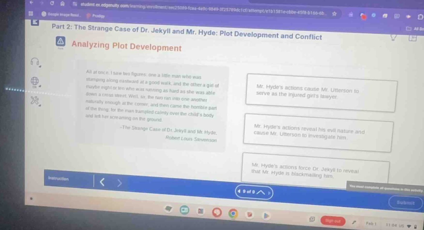 part 2: the strange case of dr. jekyll and mr. hyde: plot development a…