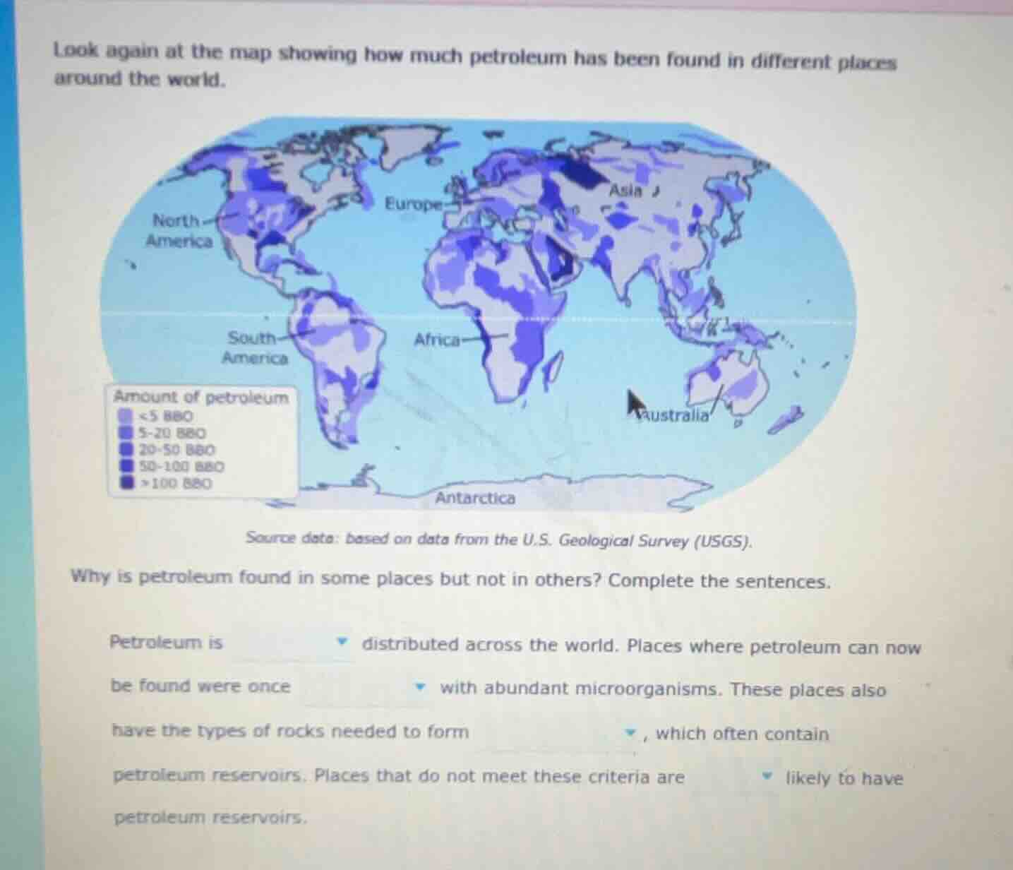 look again at the map showing how much petroleum has been found in diff…