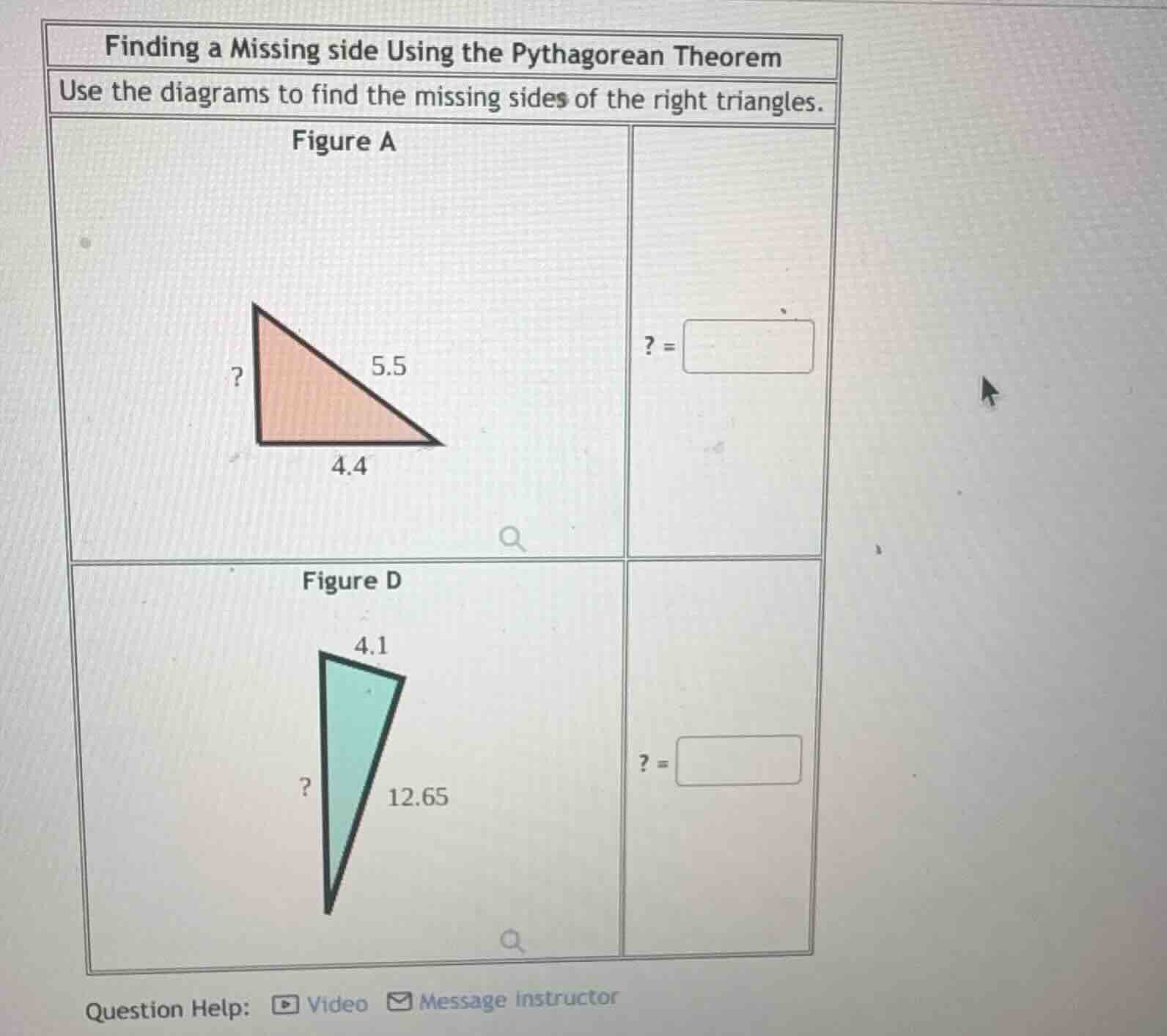 finding a missing side using the pythagorean theorem use the diagrams t…