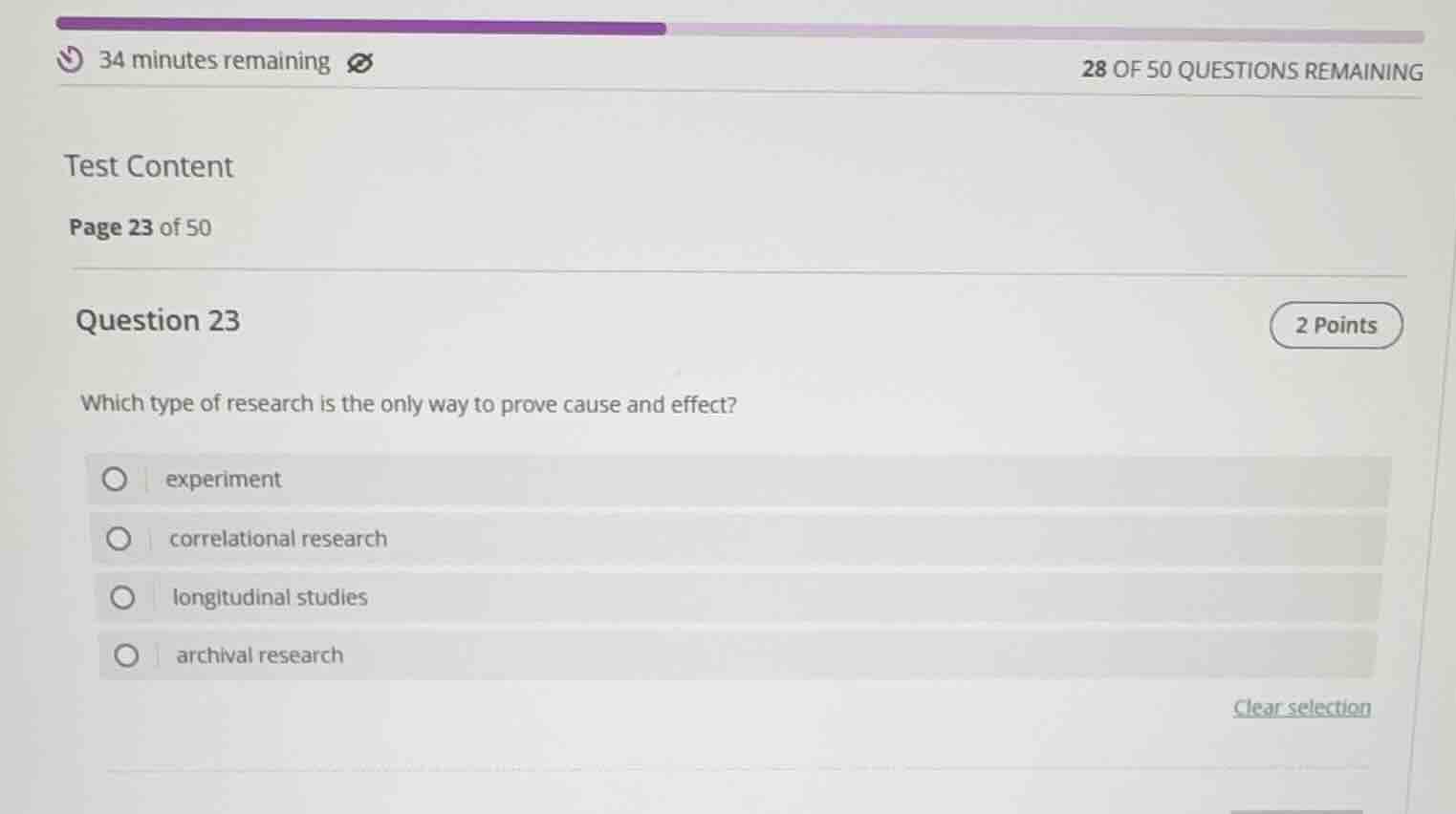 question 23 which type of research is the only way to prove cause and e…