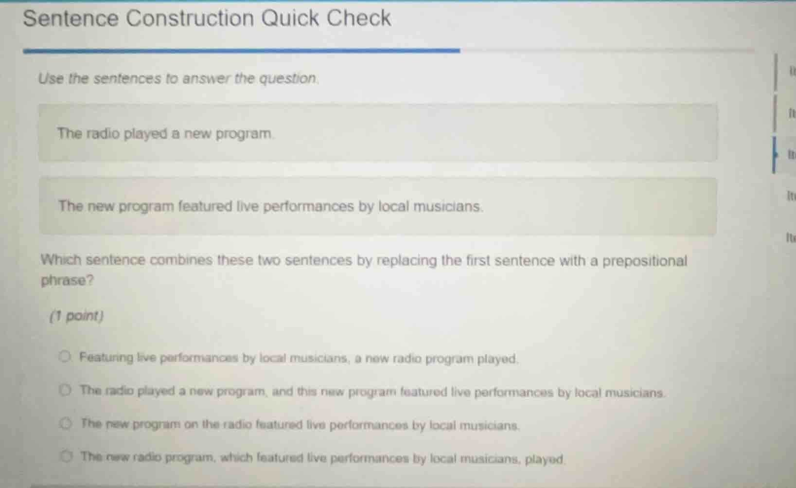 sentence construction quick check use the sentences to answer the quest…
