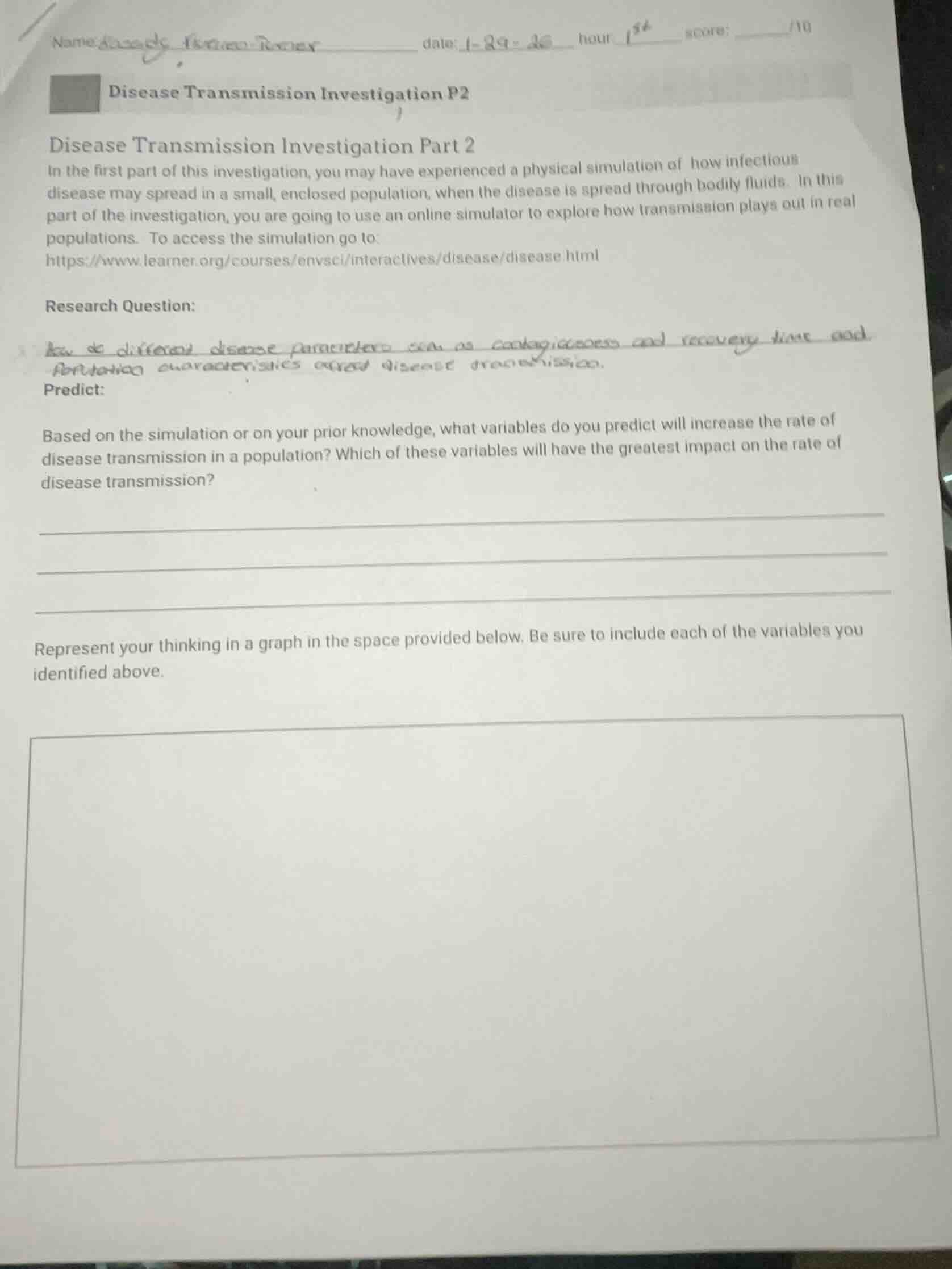 name disease transmission investigation p2 disease transmission investi…