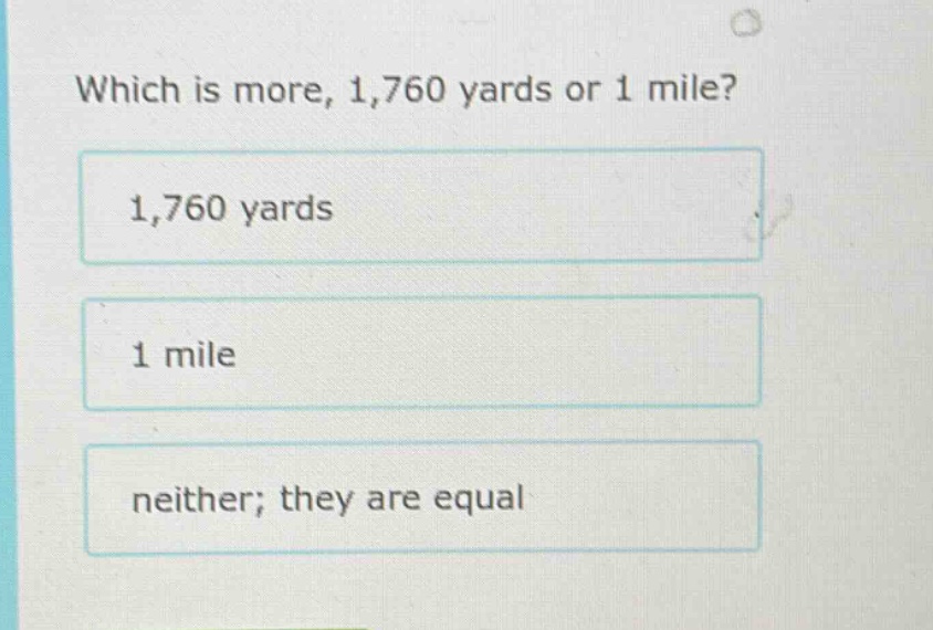which is more, 1,760 yards or 1 mile? 1,760 yards 1 mile neither; they …