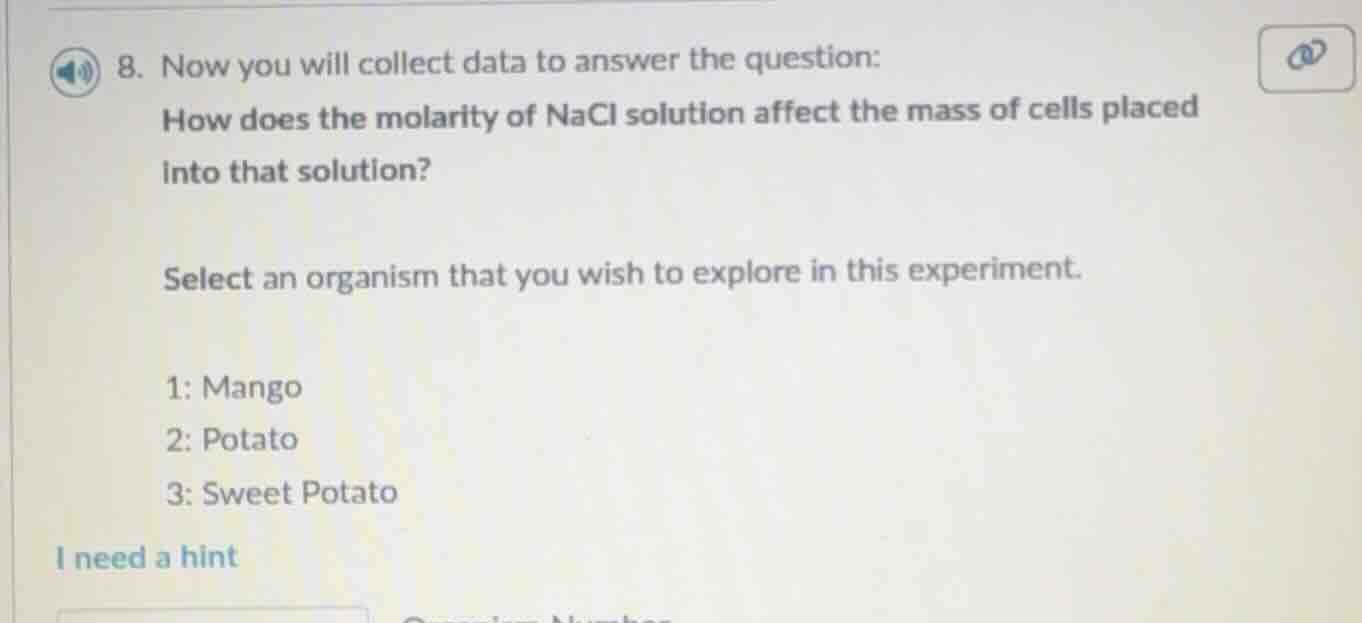 8. now you will collect data to answer the question: how does the molar…