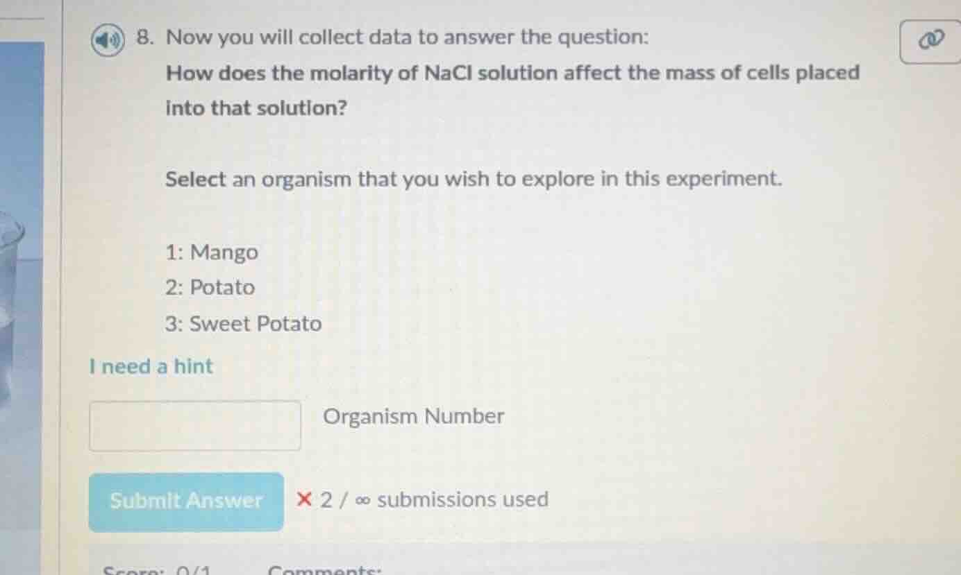 8. now you will collect data to answer the question: how does the molar…