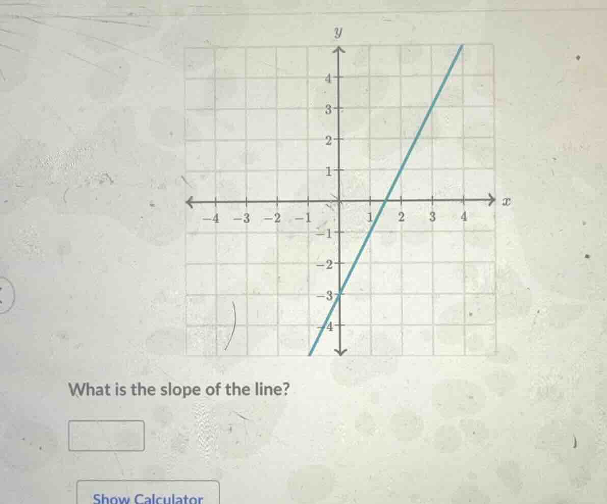 what is the slope of the line? show calculator