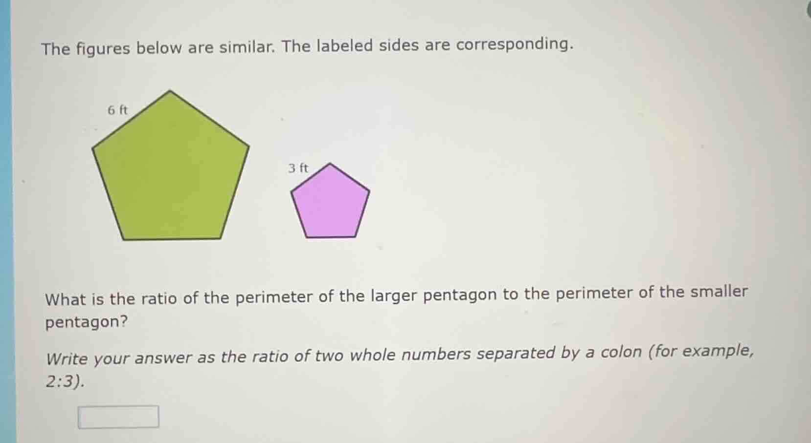 the figures below are similar. the labeled sides are corresponding. wha…