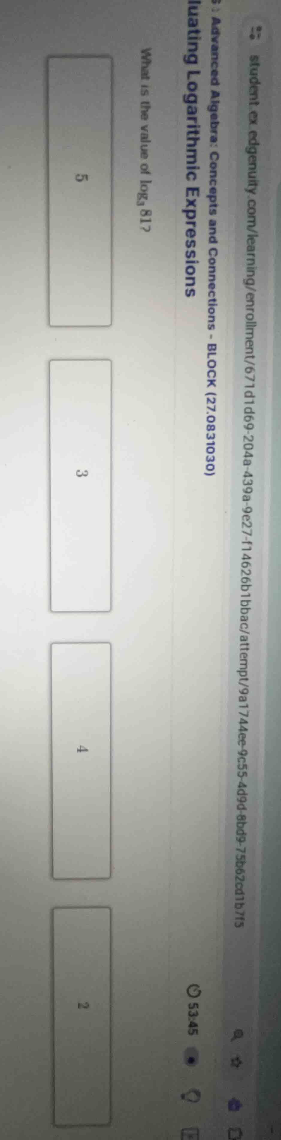 what is the value of \\(\\log_{3} 81\\)?