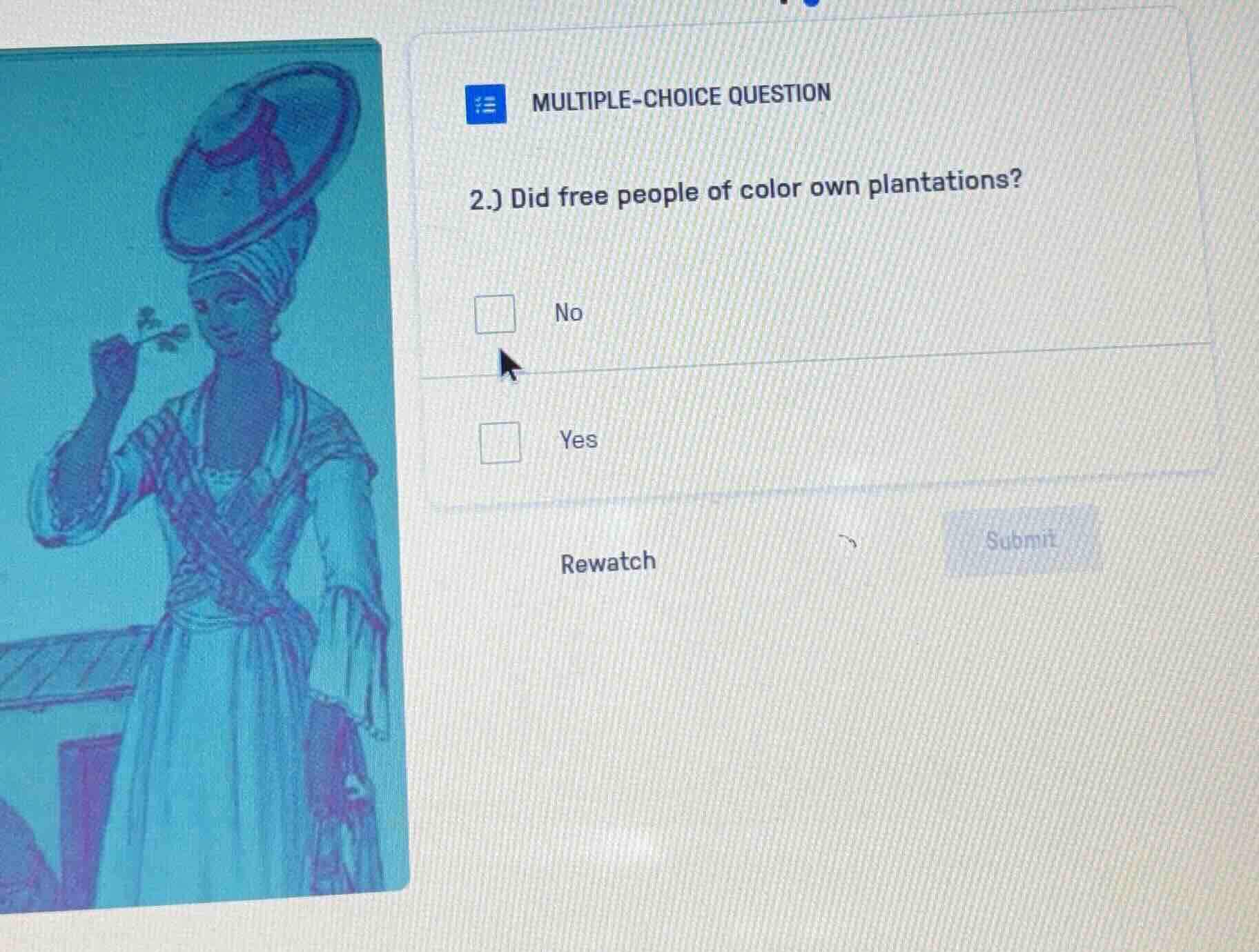 multiple-choice question 2.) did free people of color own plantations? …