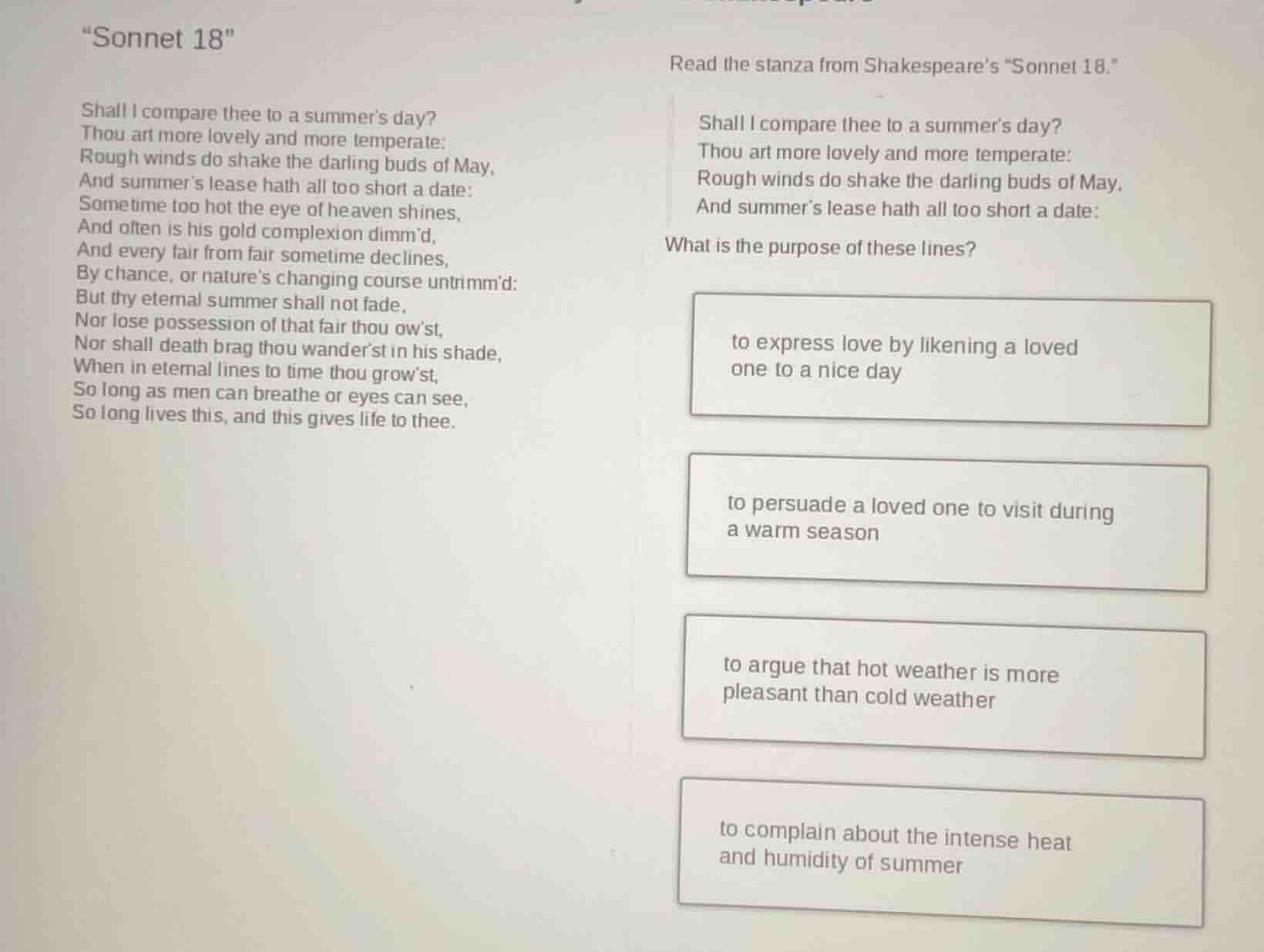 “sonnet 18” shall i compare thee to a summer’s day? thou art more lovel…