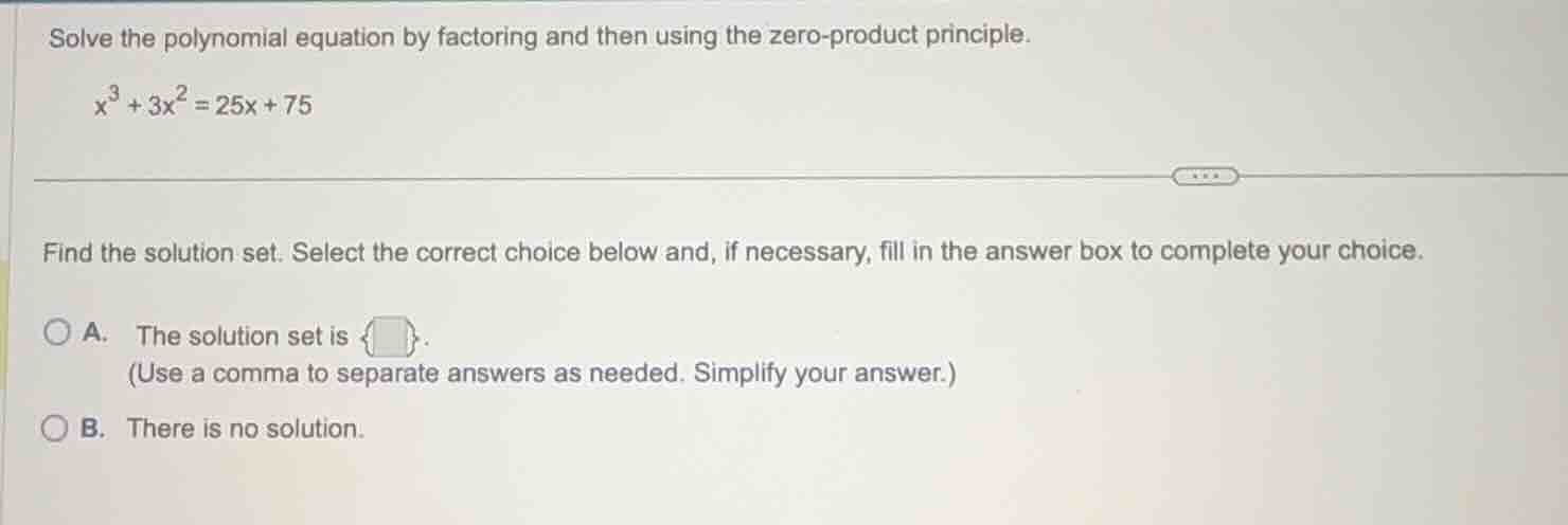 solve the polynomial equation by factoring and then using the zero - pr…