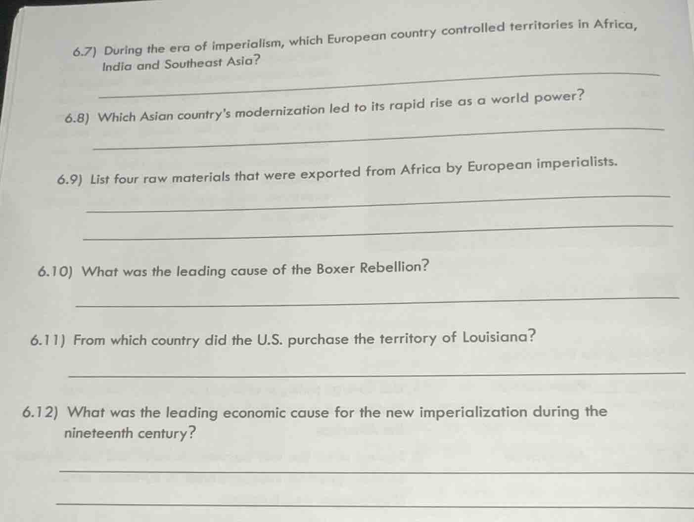 6.7) during the era of imperialism, which european country controlled t…