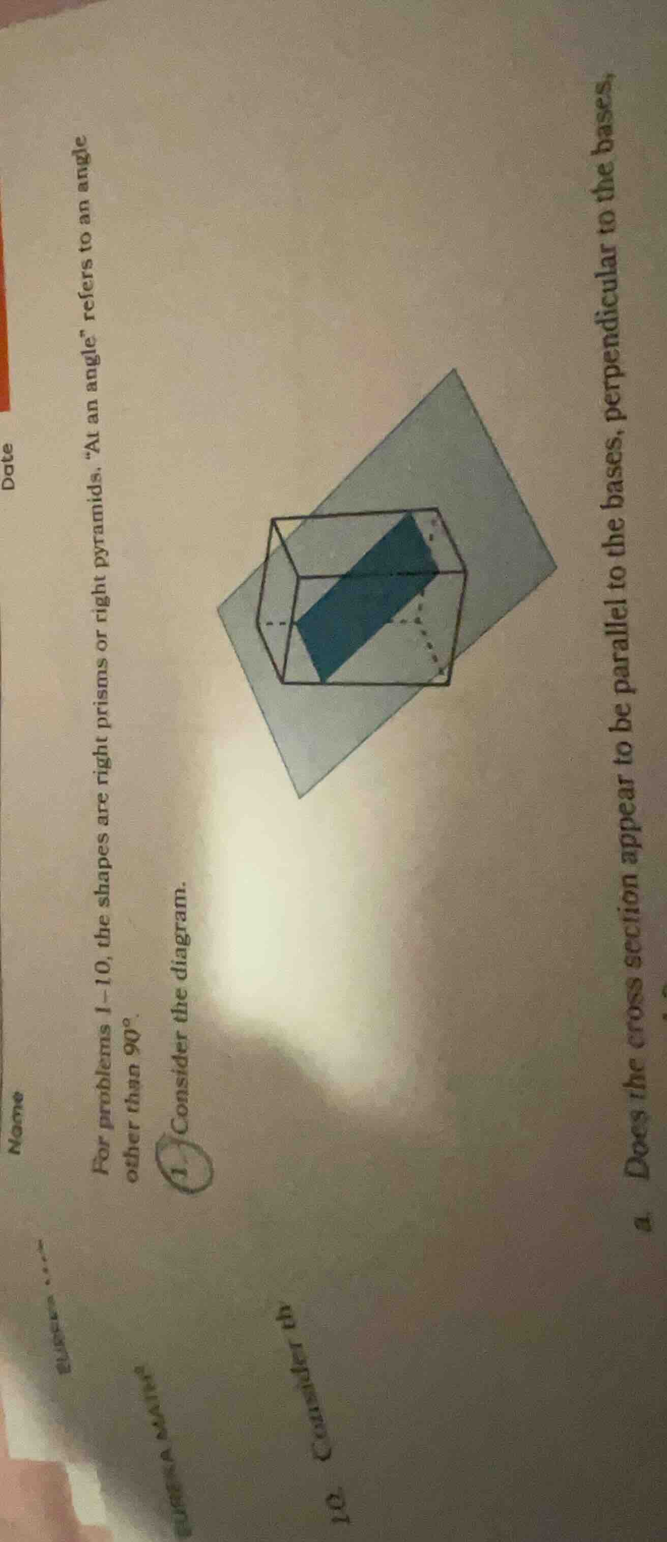 for problems 1–10, the shapes are right prisms or right pyramids. “at a…