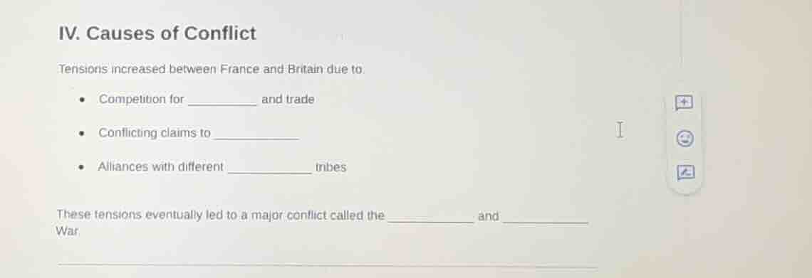 iv. causes of conflict tensions increased between france and britain du…