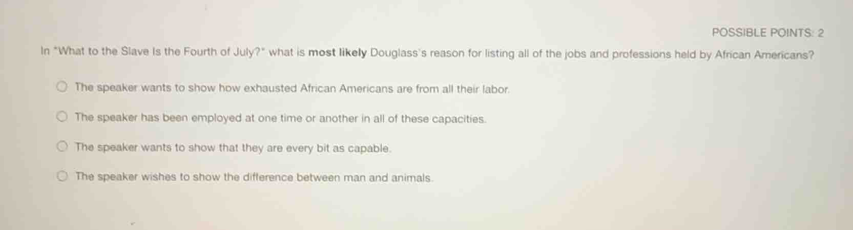 in \what to the slave is the fourth of july?\ what is most likely dougl…
