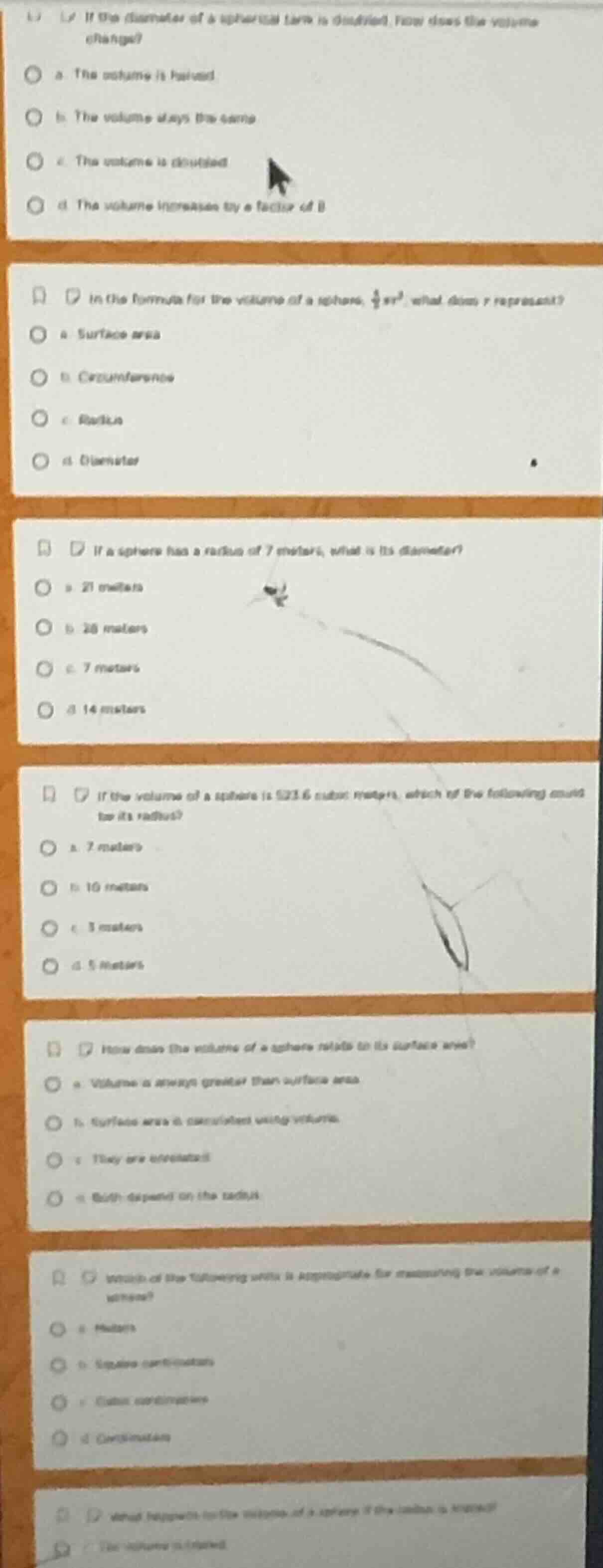 1) if the diameter of a spherical tank is doubled, how does the volume …