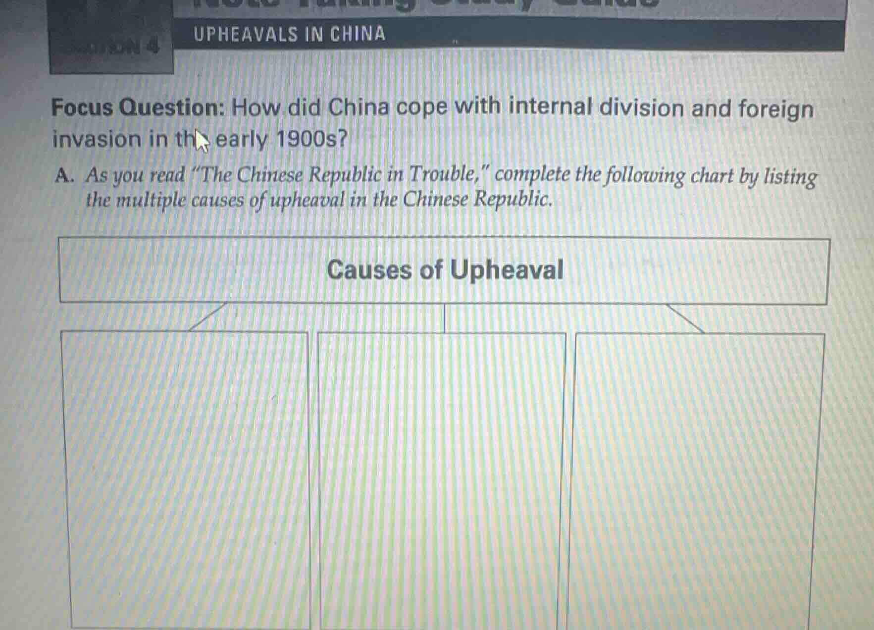 upheavals in china focus question: how did china cope with internal div…