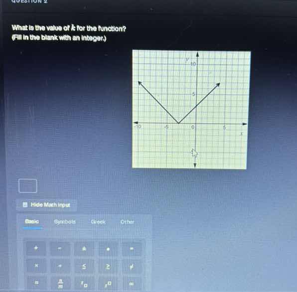 what is the value of ( k ) for the function? (fill in the blank with an…