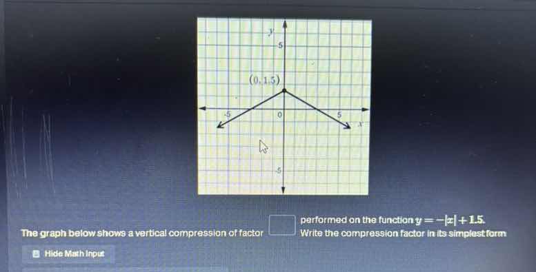 the graph below shows a vertical compression of factor \\(\\square\\) p…