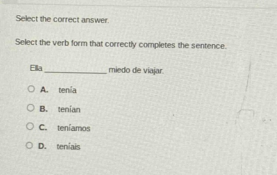 select the correct answer. select the verb form that correctly complete…
