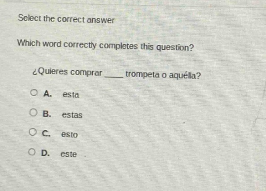 select the correct answer which word correctly completes this question?…
