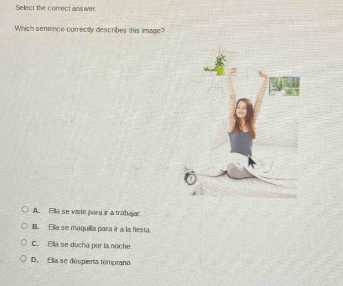 select the correct answer. which sentence correctly describes this imag…