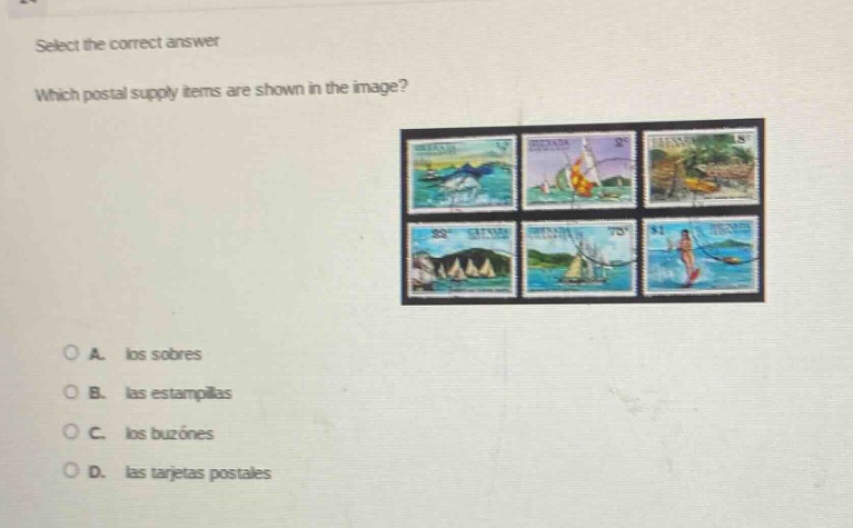 select the correct answer which postal supply items are shown in the im…