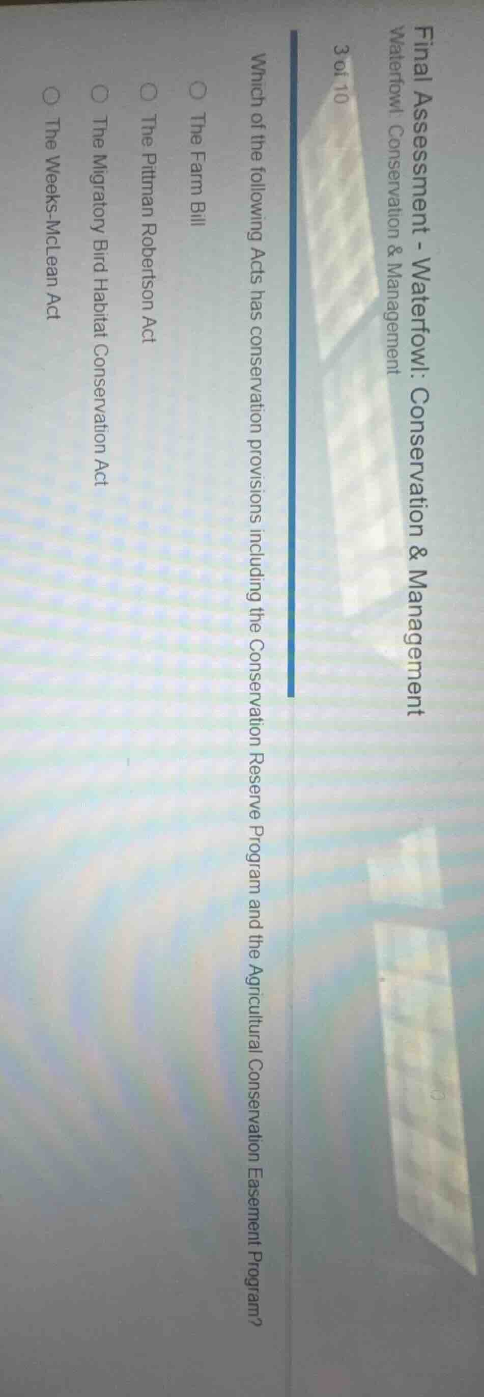 final assessment - waterfowl: conservation & management waterfowl conse…