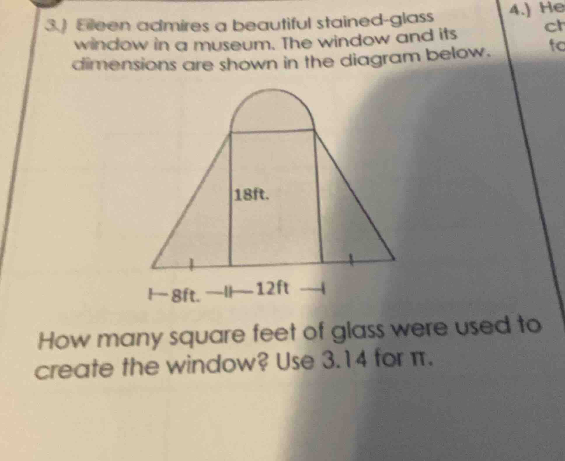 3.) eileen admires a beautiful stained - glass window in a museum. the …