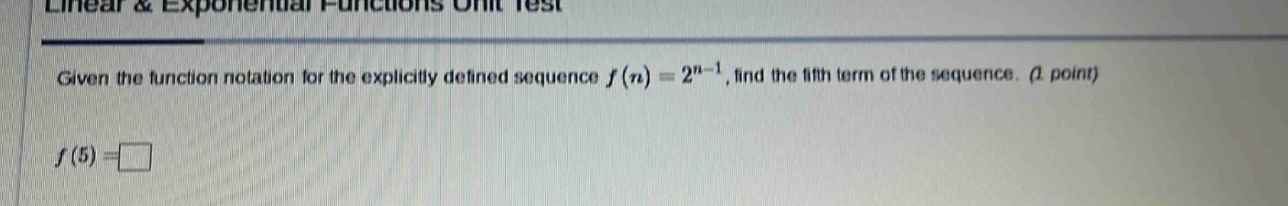 given the function notation for the explicitly defined sequence $f(n) =…