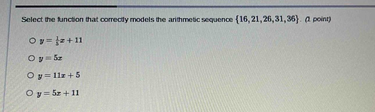 select the function that correctly models the arithmetic sequence {16,2…