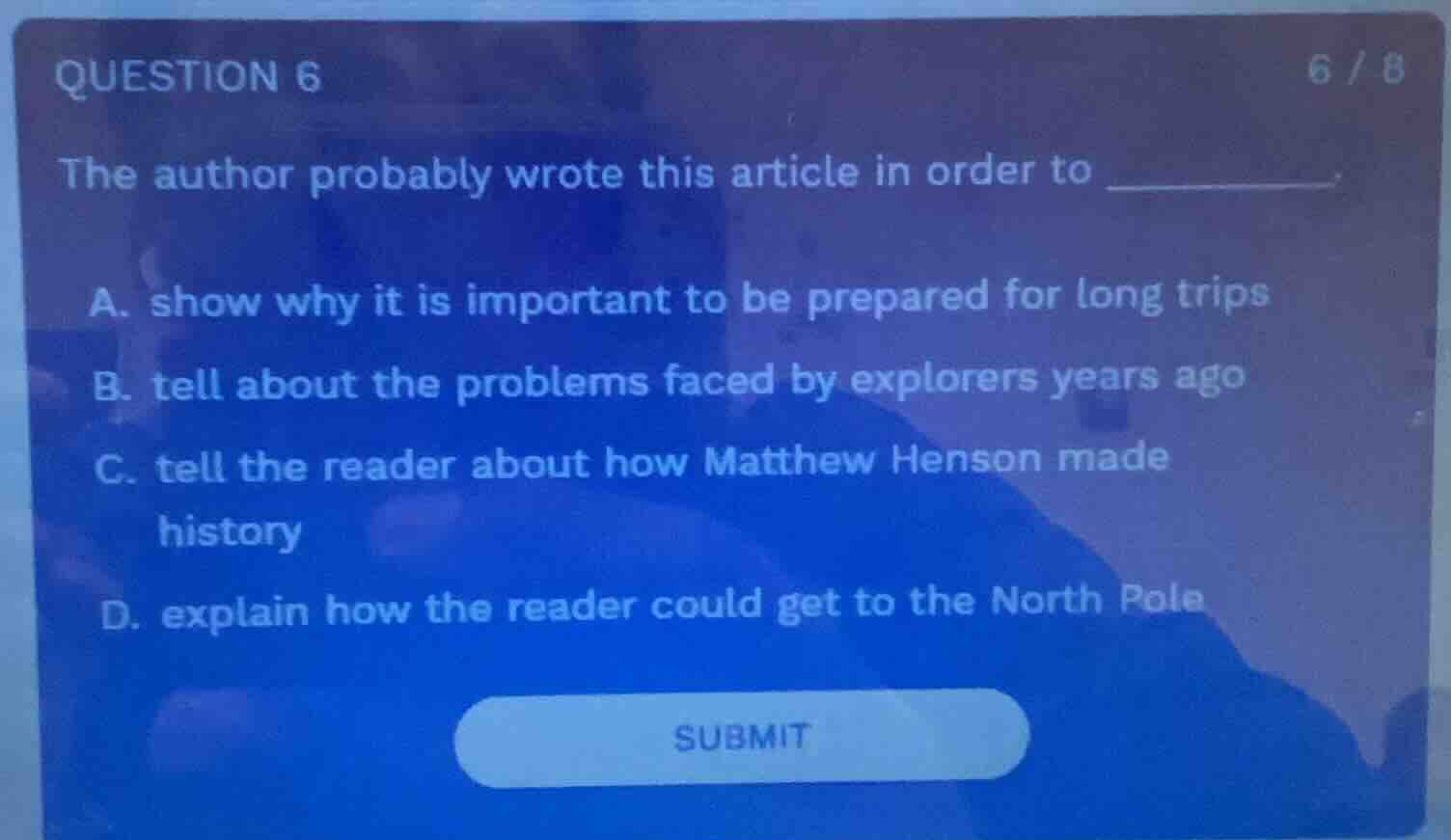 question 6 the author probably wrote this article in order to ______. a…