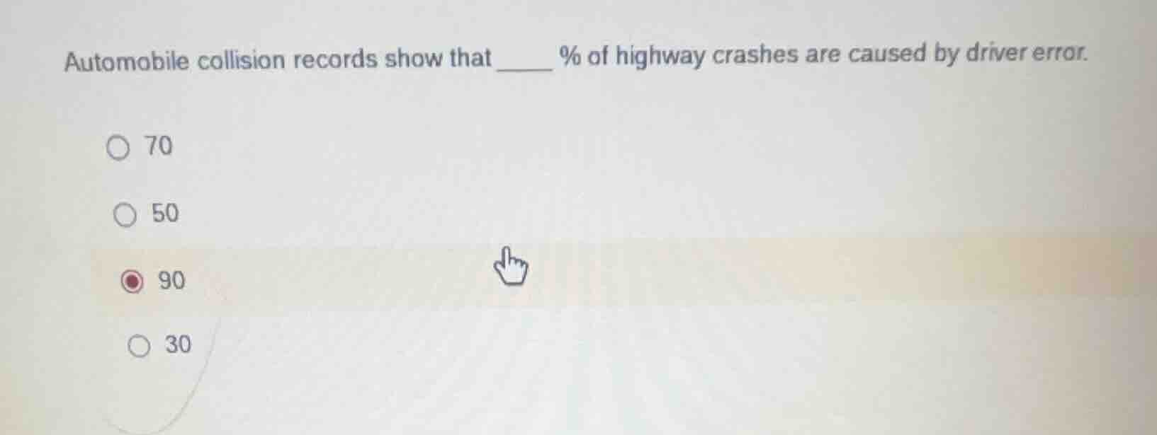 automobile collision records show that ____ % of highway crashes are ca…