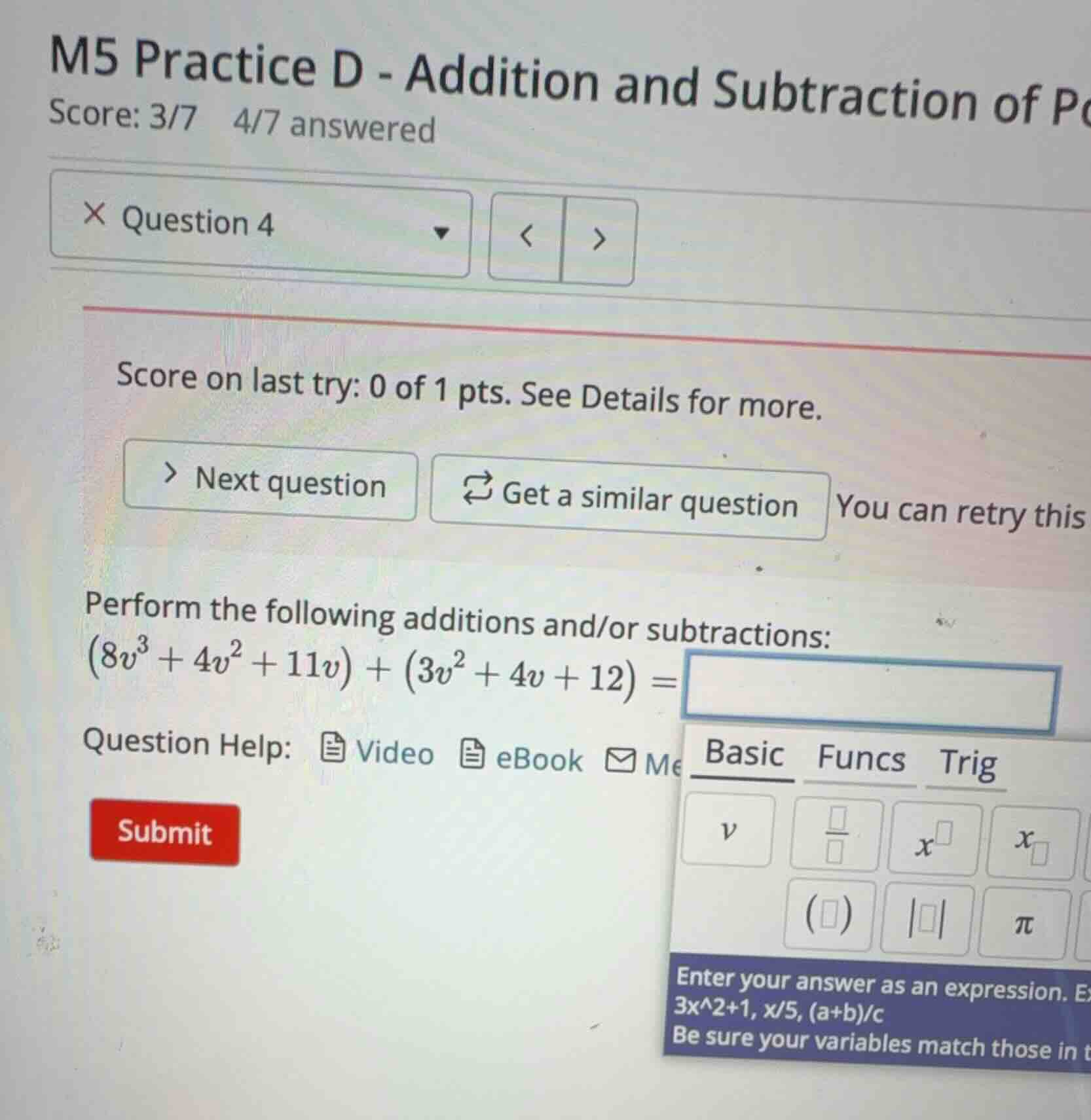 m5 practice d - addition and subtraction of po score: 3/7 4/7 answered …