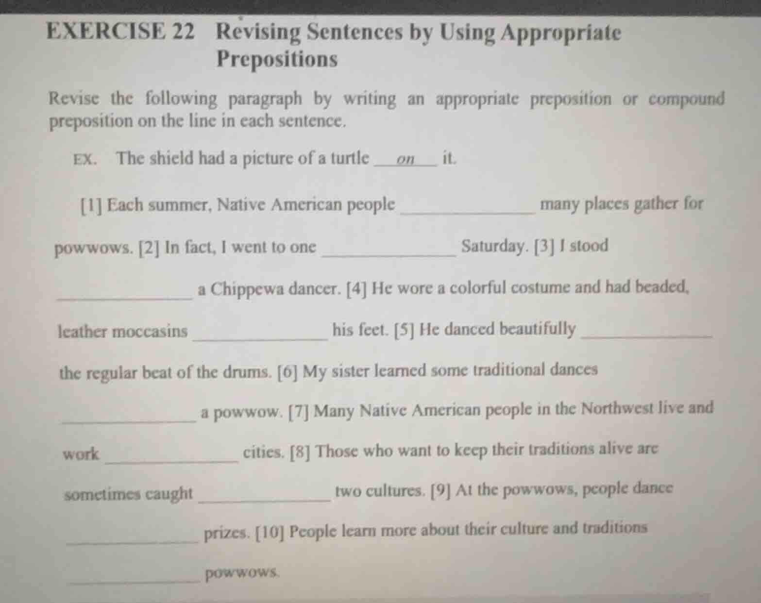 exercise 22 revising sentences by using appropriate prepositions revise…
