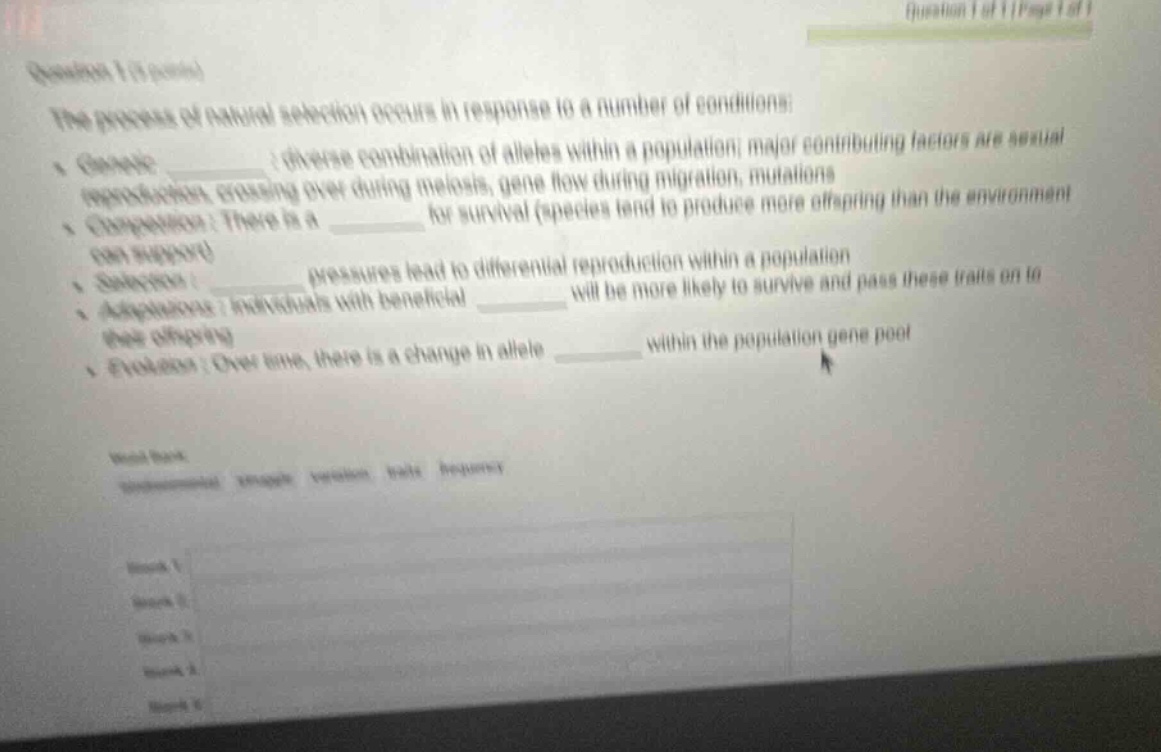 question 1 (5 points) the process of natural selection occurs in respon…