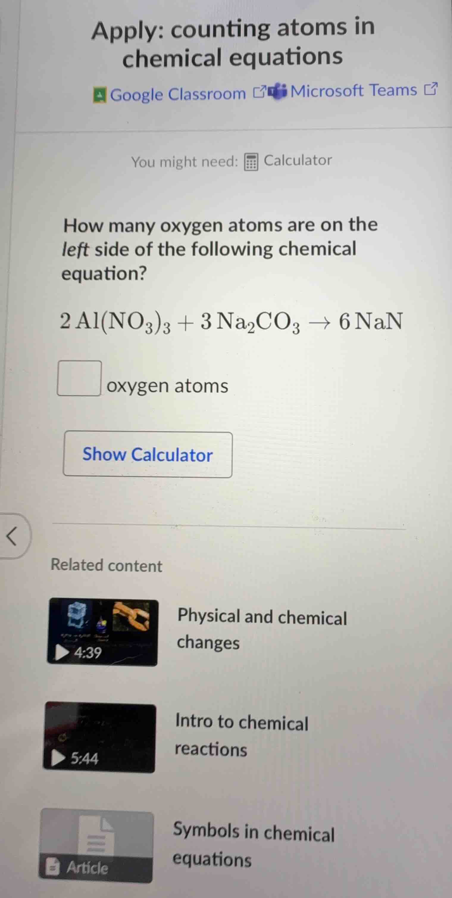 apply: counting atoms in chemical equations google classroom microsoft …