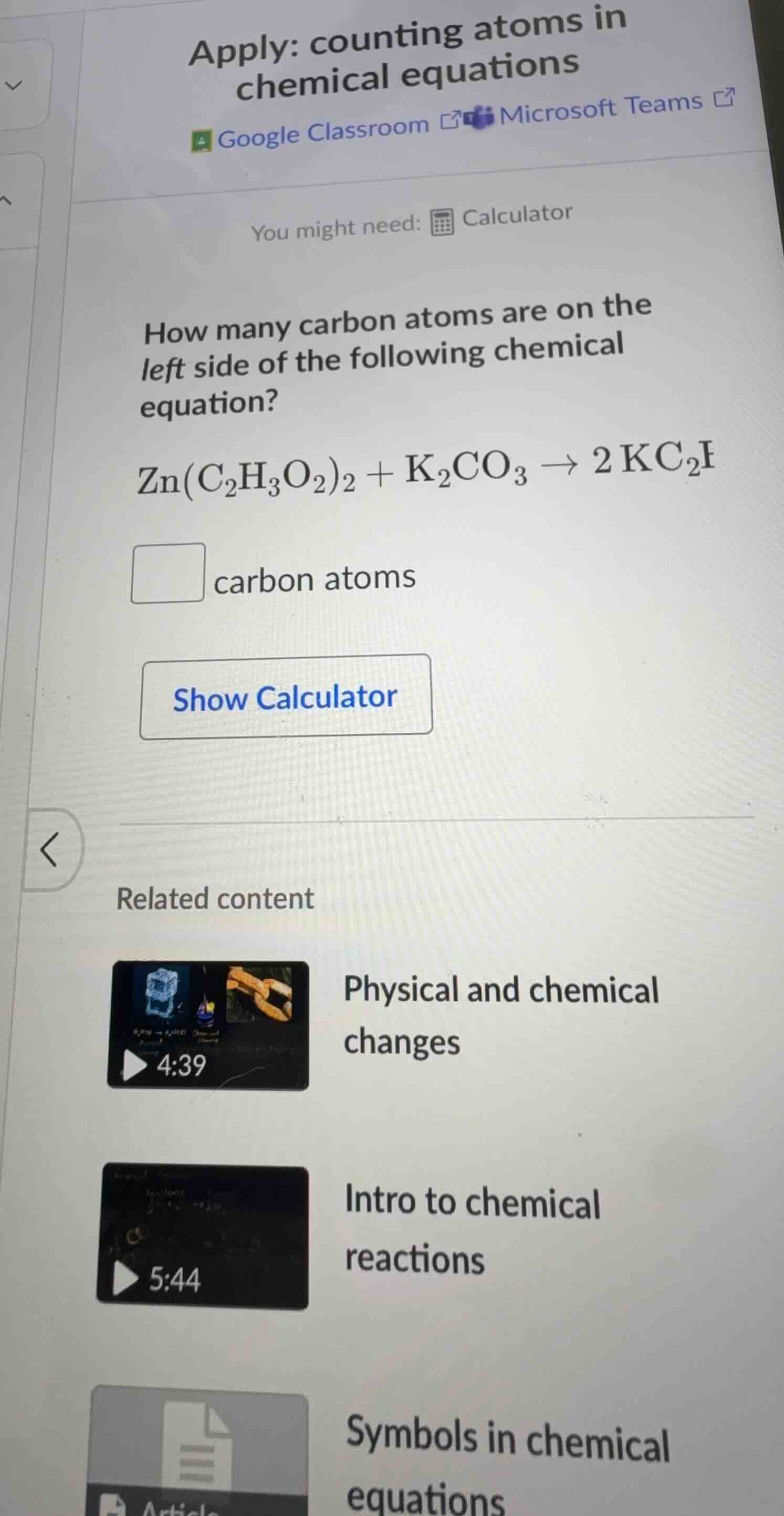 apply: counting atoms in chemical equations google classroom microsoft …