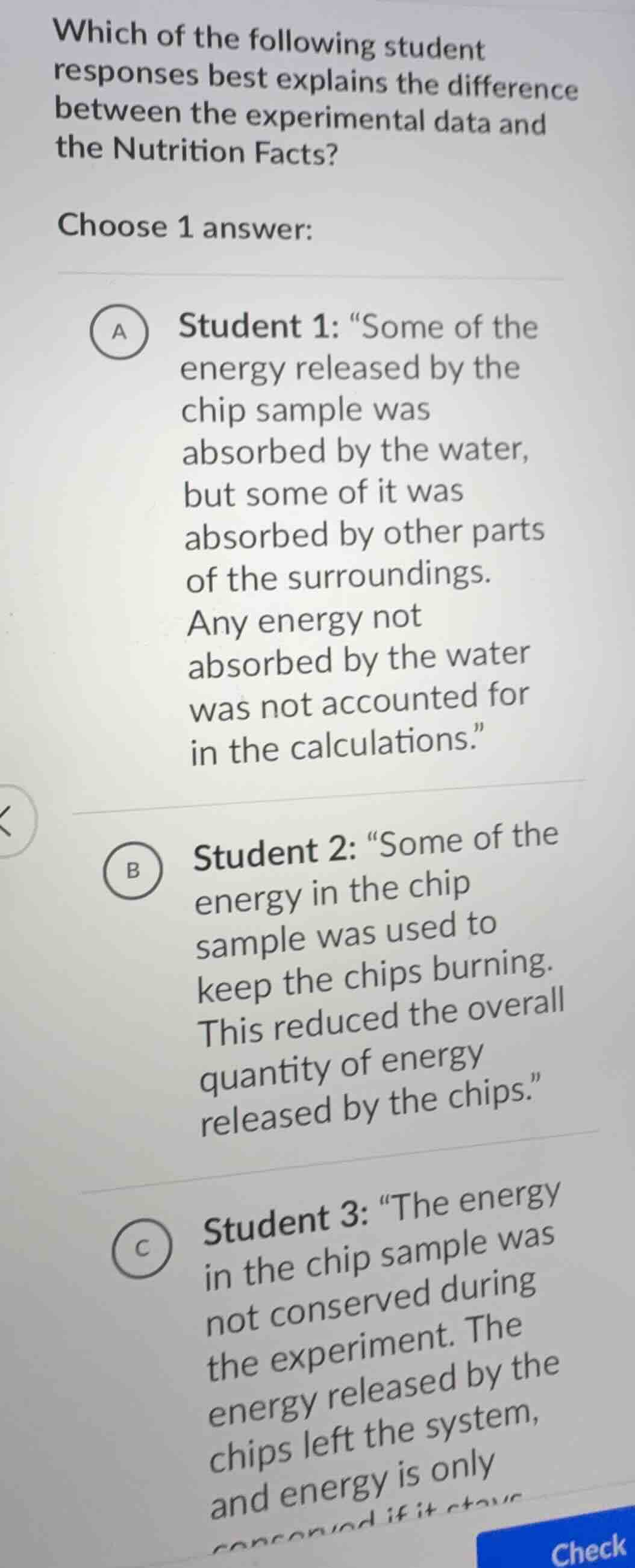 which of the following student responses best explains the difference b…
