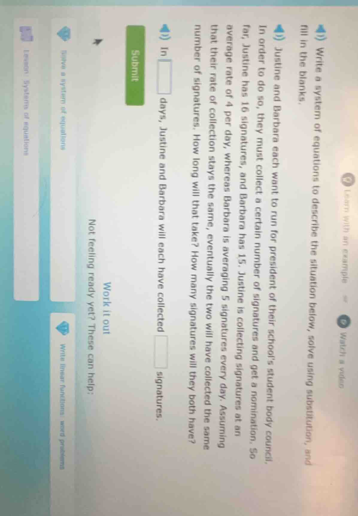 justine and barbara each want to run for president of their school’s st…