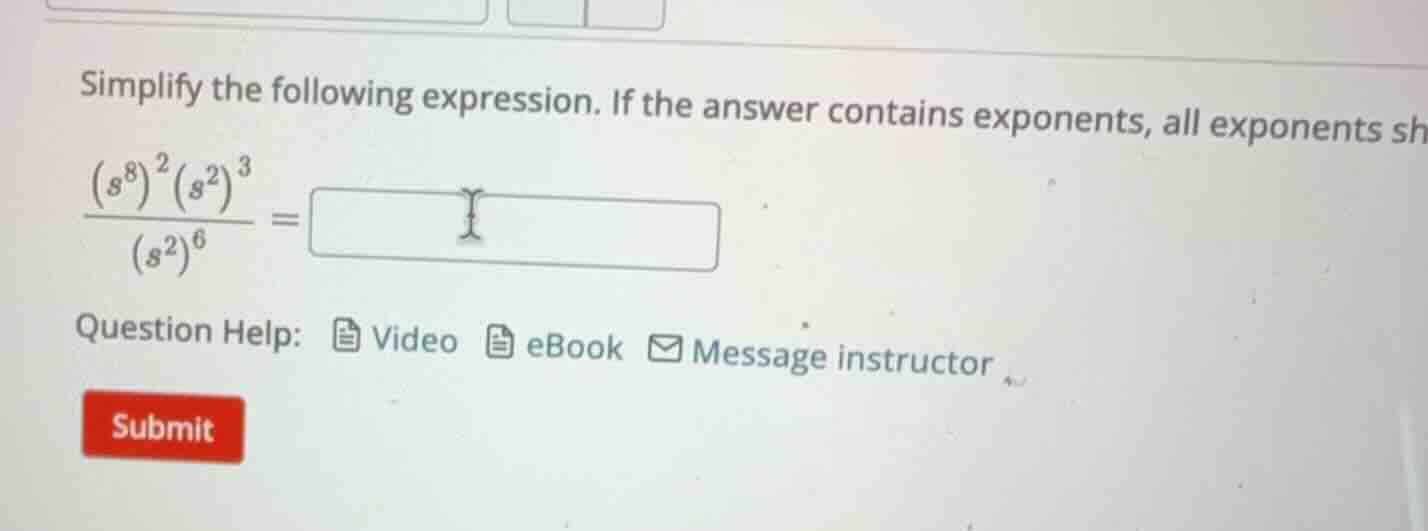 simplify the following expression. if the answer contains exponents, al…