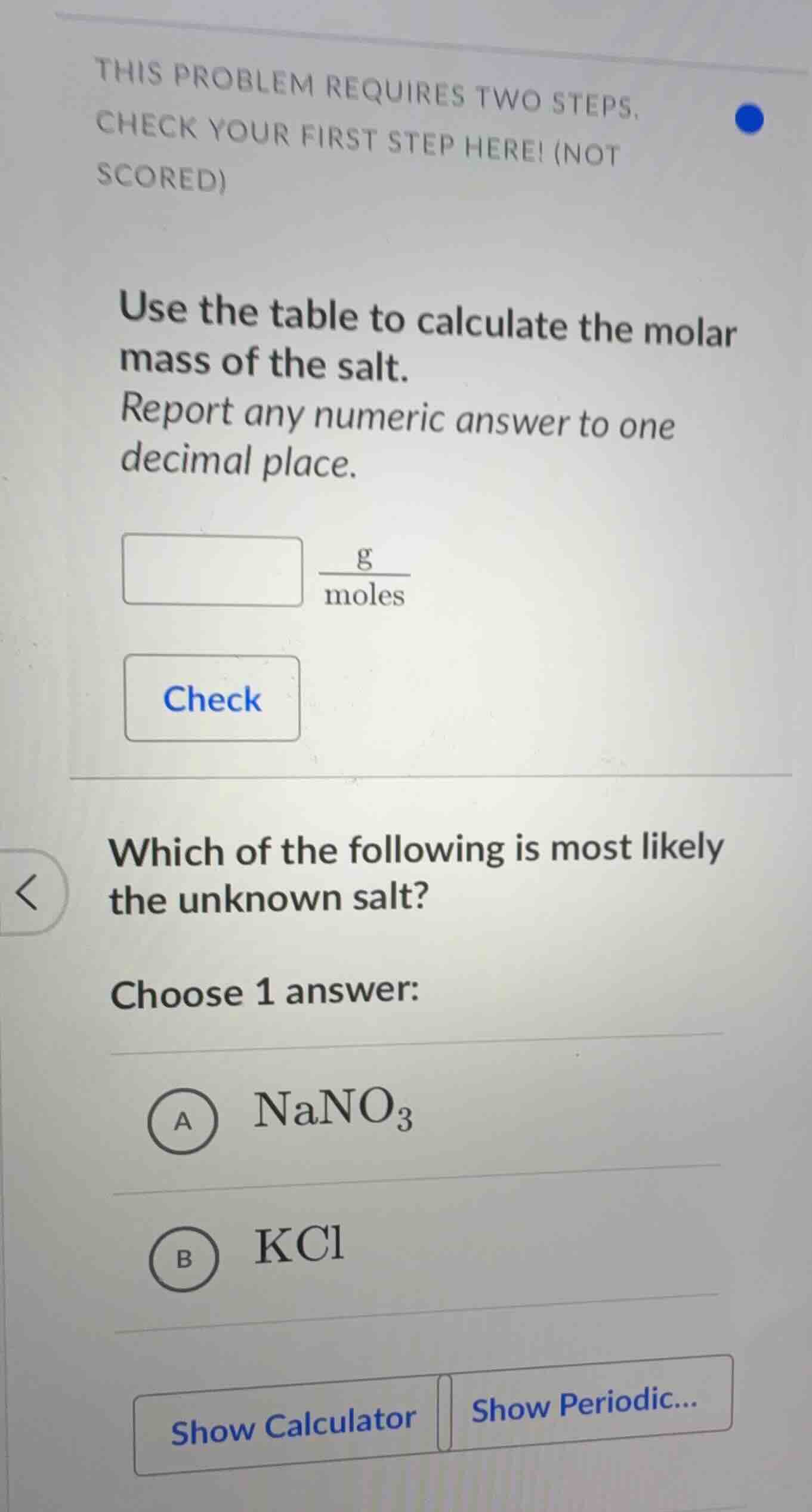 this problem requires two steps, check your first step here! (not score…